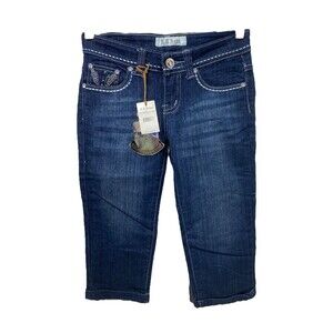 B.B. Jean’s Junior’s Capri Jean's Blue Denim 5 Pocket Mid-rise Size 3 X 18